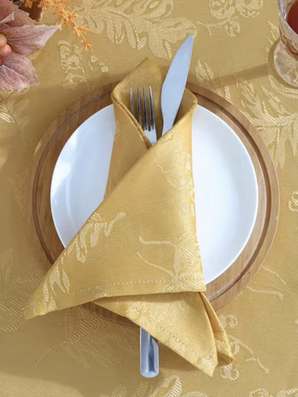 Gold Table Napkin - Elegant Home Dining Napkin Set of 6